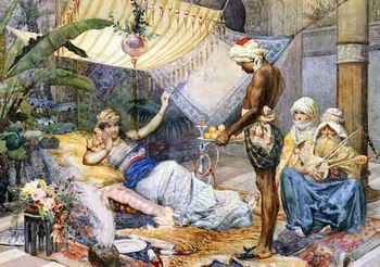 Arab or Arabic people and life. Orientalism oil paintings  445